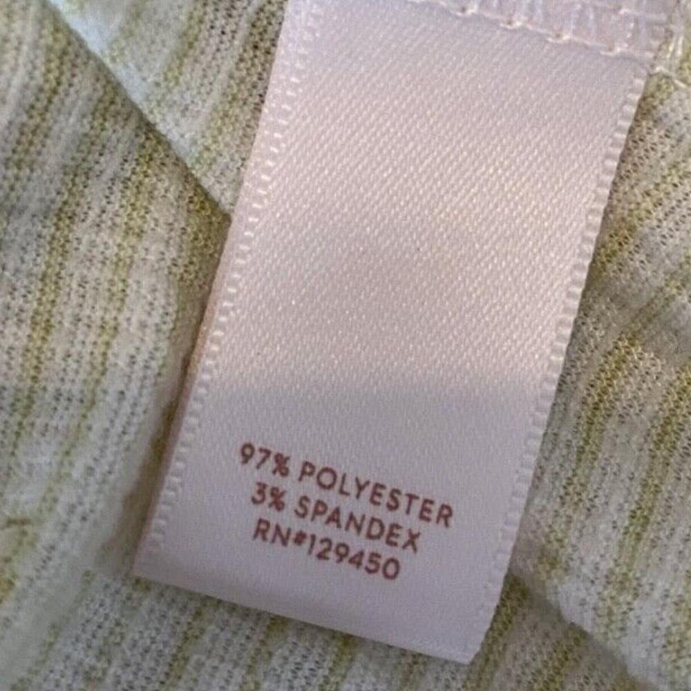 LC LAUREN CONRAD Petite Top Stripe Bell Sleeve Tie-Back Lemon Yellow - Picture 8 of 10